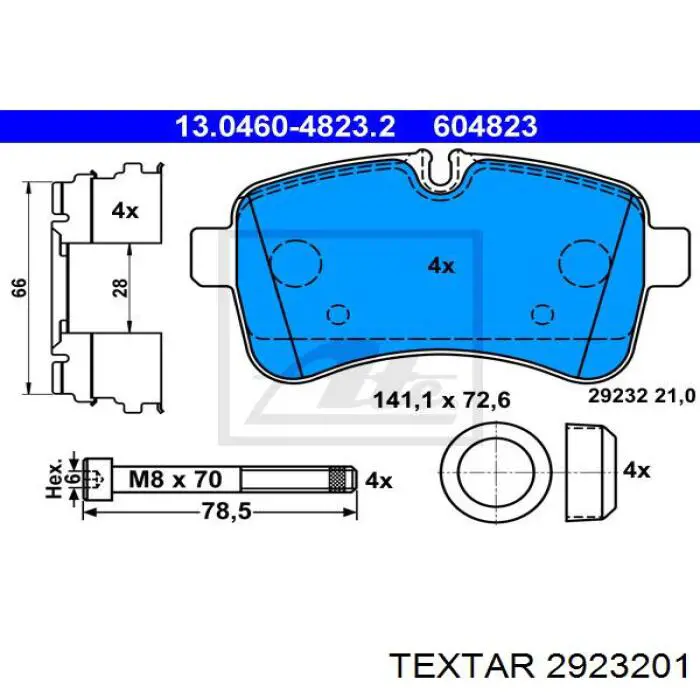 Купити 2923201 Textar Задні колодки