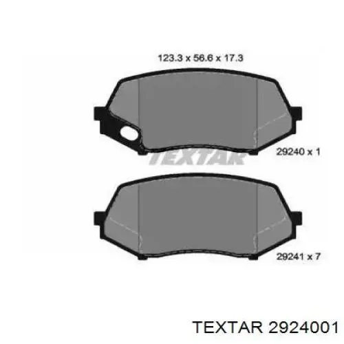 Гальмівні колодки Textar 2924001 ціна, від 36.49 USD