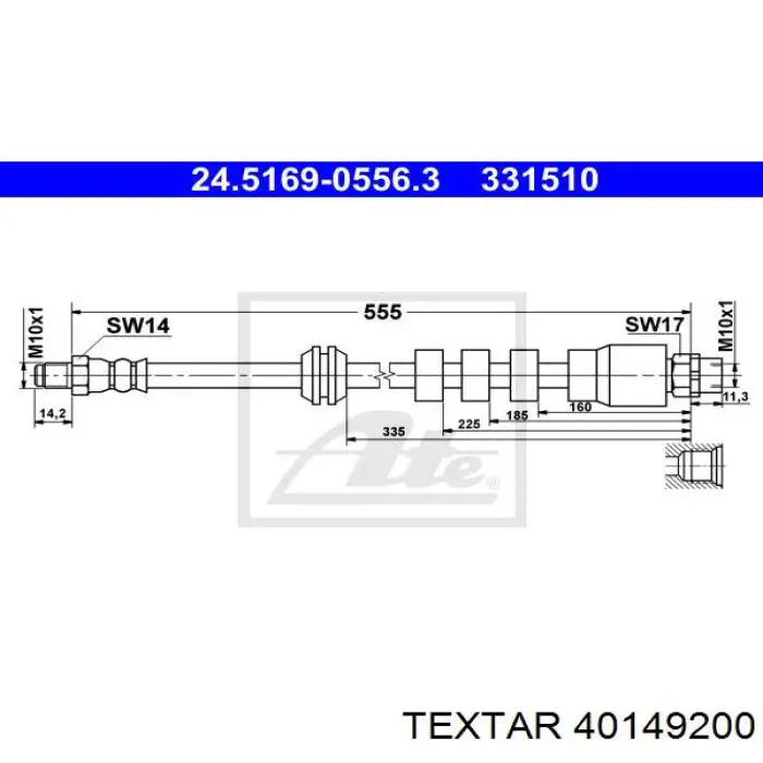 Труба Textar 40149200 ціна, від 12.67 USD