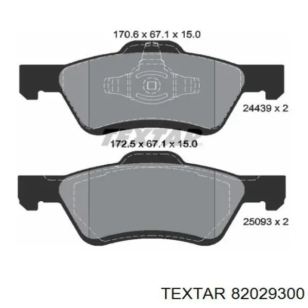 82029300 Textar Пружинна засувка супорту