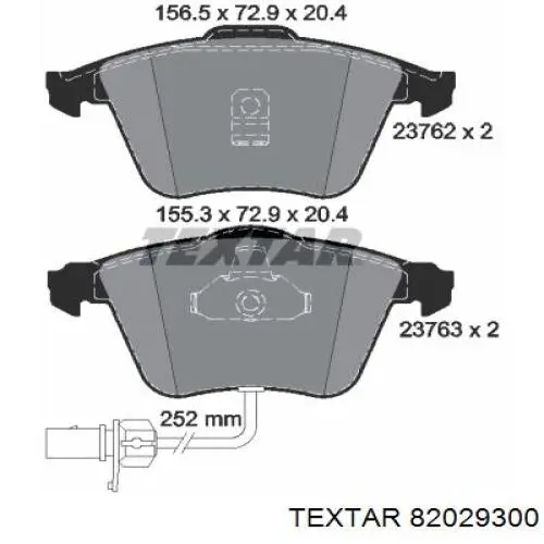 Купити 82029300 Textar Пружинна засувка супорту