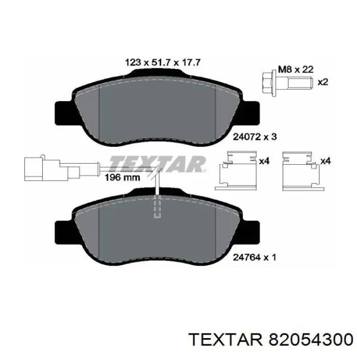 Комплект пружинок кріплення дискових колодок, задніх Toyota Avensis (T25) (Тойота Авенсіс)