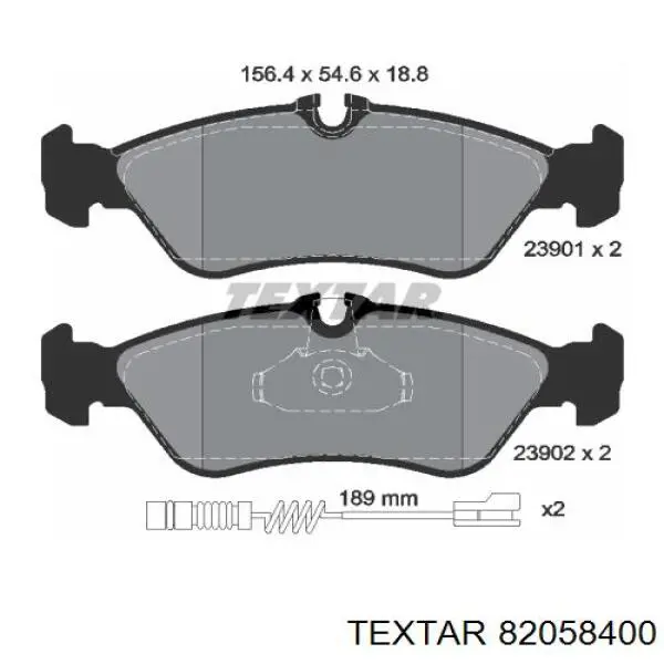 82058400 Textar комплект пружинок кріплення дискових колодок, передніх