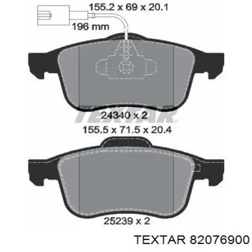 Пружинна засувка супорту 82076900 Textar