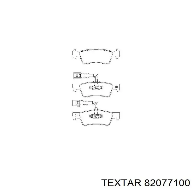 82077100 Textar комплект пружинок кріплення дискових колодок, задніх