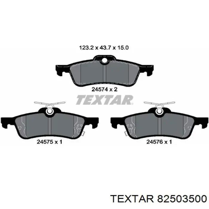 82503500 Textar комплект пружинок кріплення дискових колодок, задніх