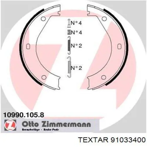 Колодки ручника 91033400 Textar