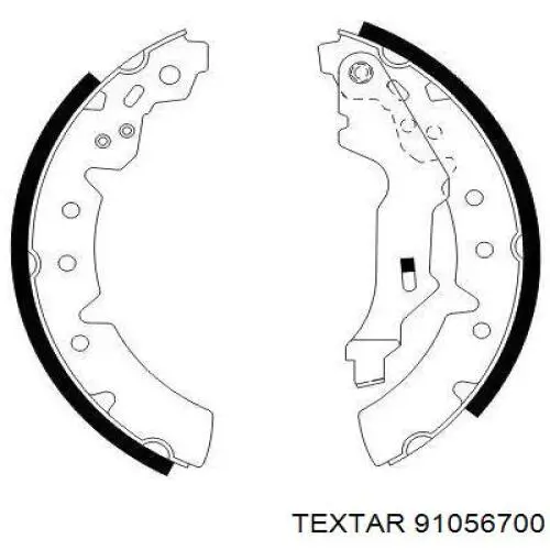 Колодки гальмові задні, барабанні 91056700 Textar