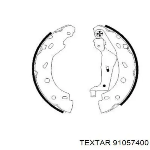 91057400 Textar Колодки гальмівні задні, барабанні