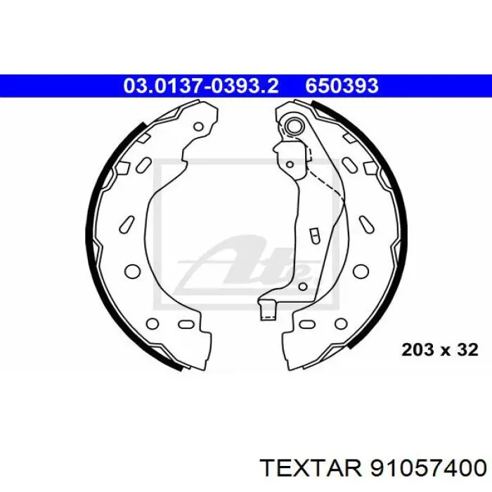 Колодки гальмові задні, барабанні Textar 91057400 ціна, від 25.72 USD