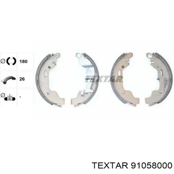 Колодки гальмові задні, барабанні Textar 91058000 ціна, від 19.03 USD