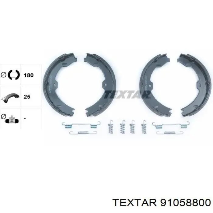 91058800 Textar Гальмівні колодки ручника