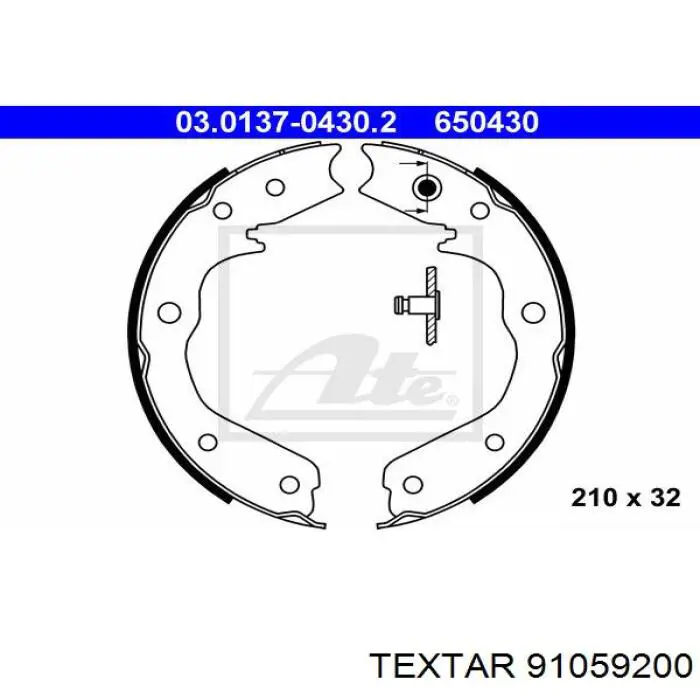 Колодки ручника/стоянкового гальма 91059200 Textar