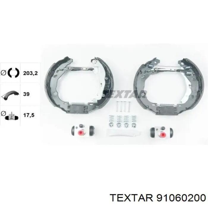 Колодки гальмові задні, барабанні 91060200 Textar