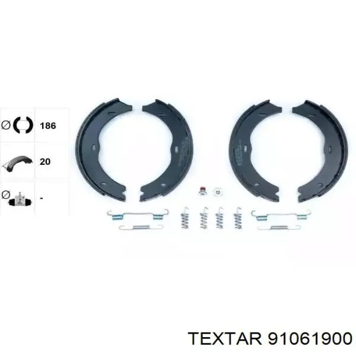Колодки ручника / стоянкового гальма Textar 91061900 ціна, від 29.03 USD