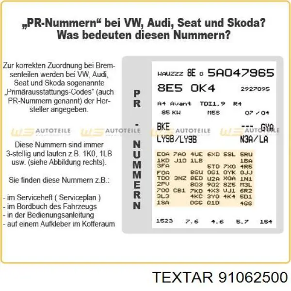 Гальма робочі задні ножні і гальмівні барабани Textar 91062500