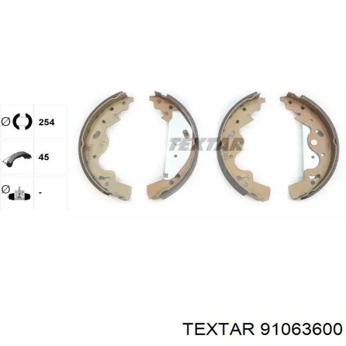 Колодки гальмові задні, барабанні Textar 91063600 ціна, від 36.66 USD