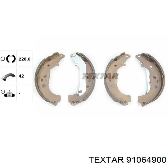 Колодки гальмові задні, барабанні Textar 91064900 ціна, від 24.34 USD