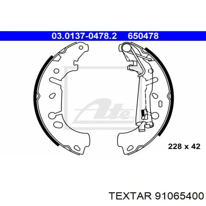 Колодки гальмові задні, барабанні 91065400 Textar