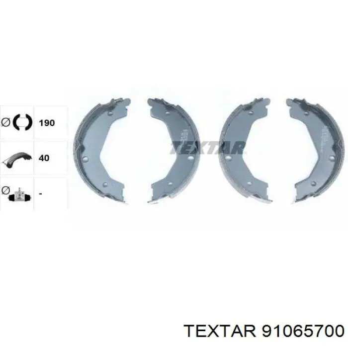 Колодки ручника/стоянкового гальма 91065700 Textar