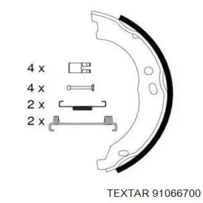 Колодки ручника/стоянкового гальма 91066700 Textar
