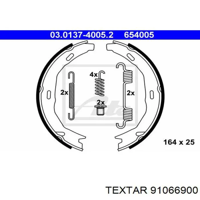 Колодки ручника 91066900 Textar