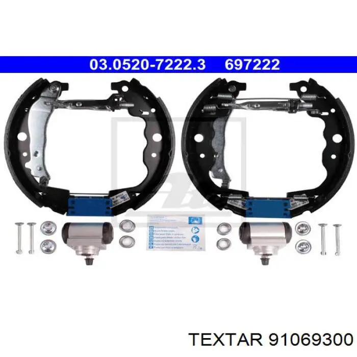 Купити 91069300 Textar Колодки гальмові задні, барабанні