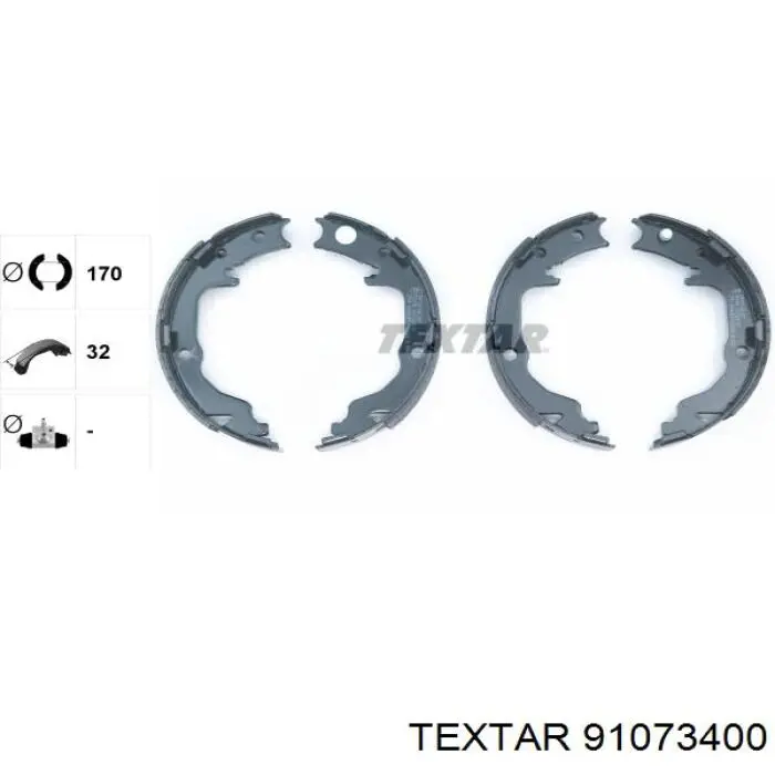 Колодки ручника/стоянкового гальма 91073400 Textar