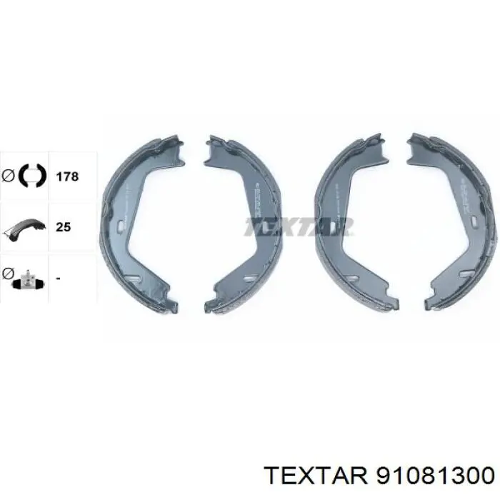 Колодки ручника/стоянкового гальма 91081300 Textar