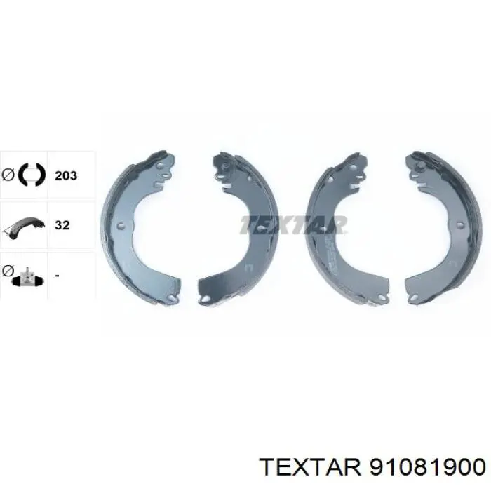 Колодки гальмові задні, барабанні Textar 91081900 ціна, від 22.62 USD