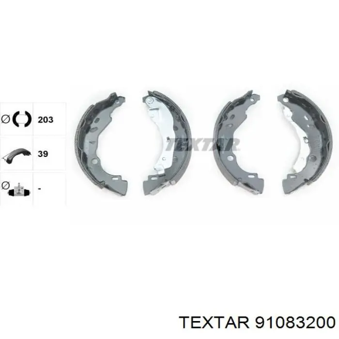 Купити 91083200 Textar Колодки гальмові задні, барабанні