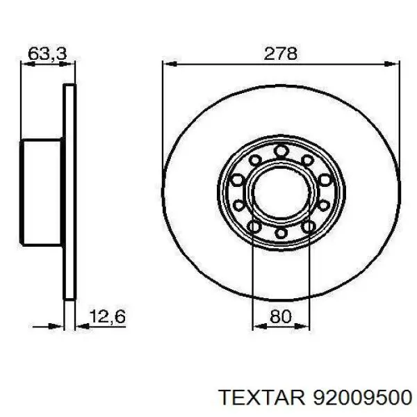 Гальмівні диски передні 92009500 Textar