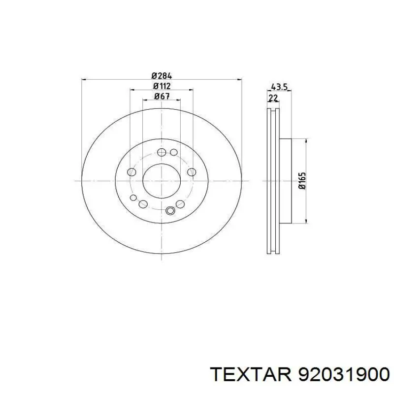 Гальмівні диски передні 92031900 Textar