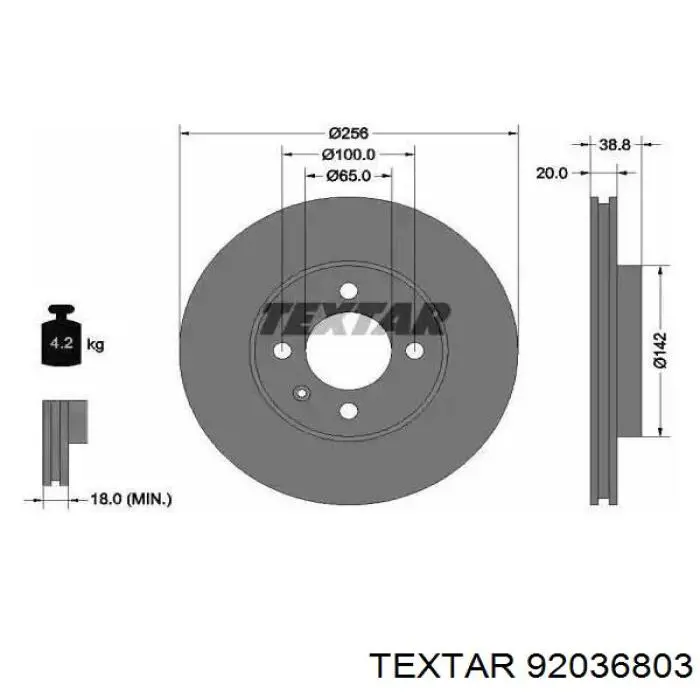 Купити 92036803 Textar Ротор гальмівний