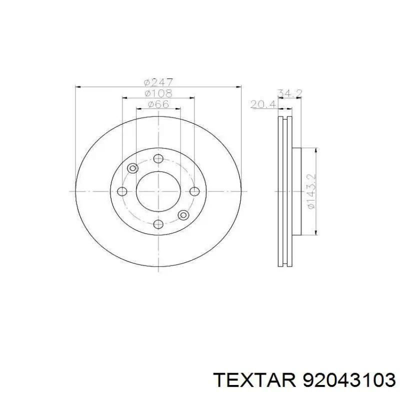 Купити 92043103 Textar Ротор гальмівний