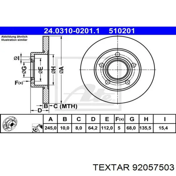 Задні дискові гальма Textar 92057503 ціна, від 22.10 USD