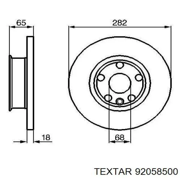 Диск гальмівний передній Textar 92058500