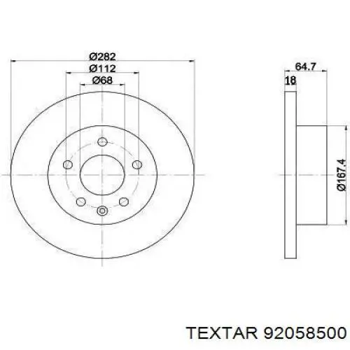 92058500 Textar Гальмо дискове переднє