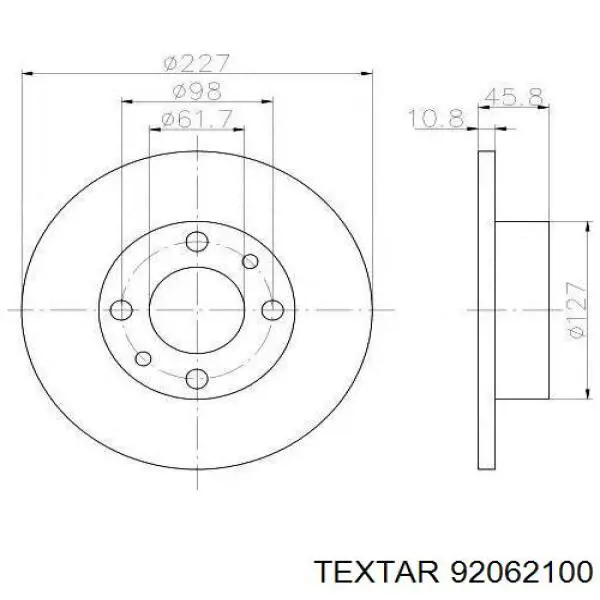 Задні дискові гальма Textar 92062100 ціна, від 21.88 USD
