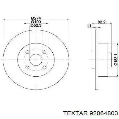 Гальмівні диски передні 92064803 Textar