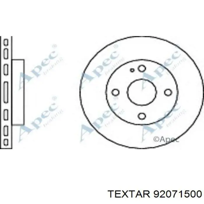 Диск гальмівний передній Textar 92071500