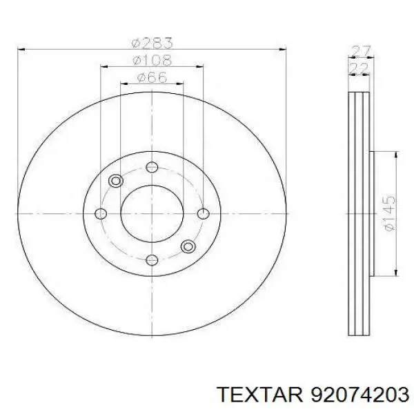 Купити 92074203 Textar Ротор гальмівний