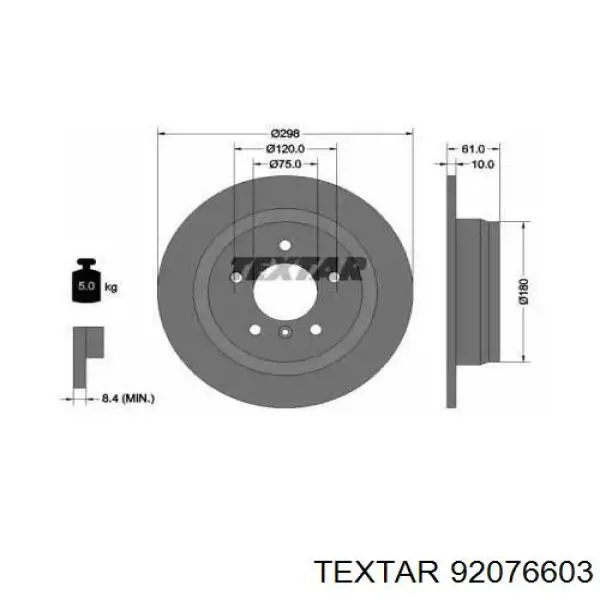 92076603 Textar Дискові гальма