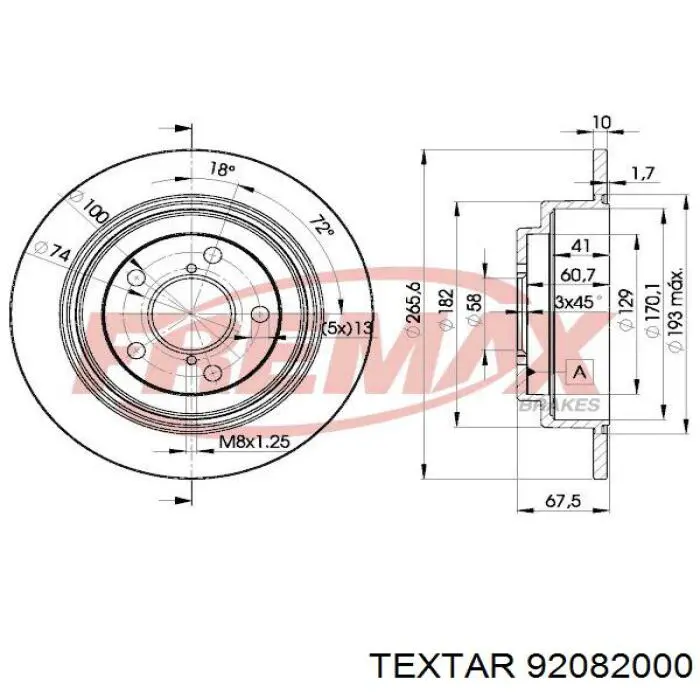 Задні дискові гальма Textar 92082000 ціна, від 29.23 USD