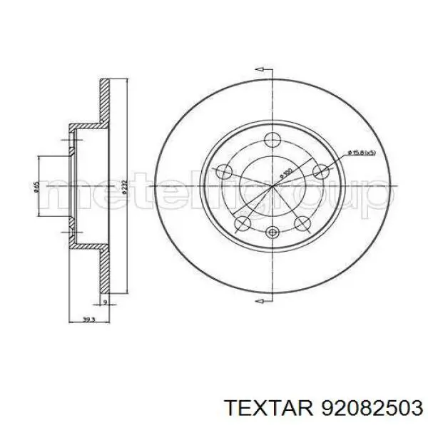 Диск гальмівний задній Textar 92082503