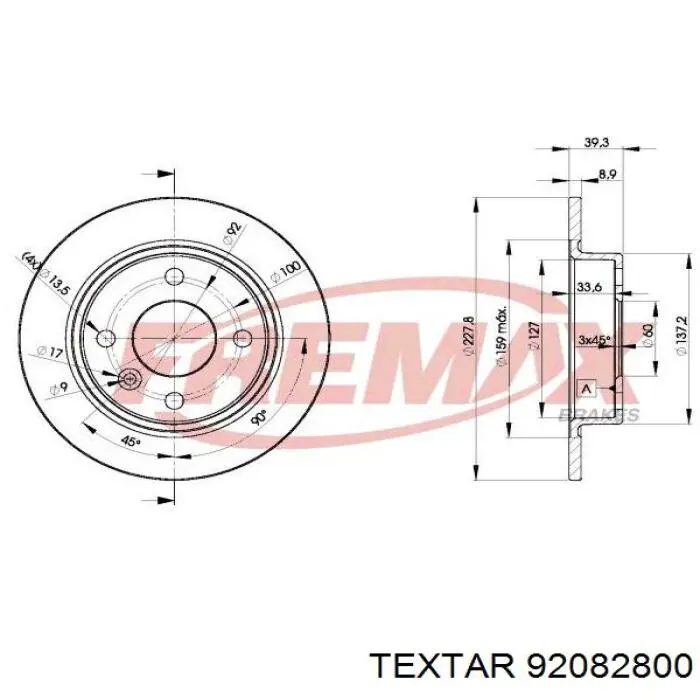 Задні дискові гальма Textar 92082800 ціна, від 16.47 USD