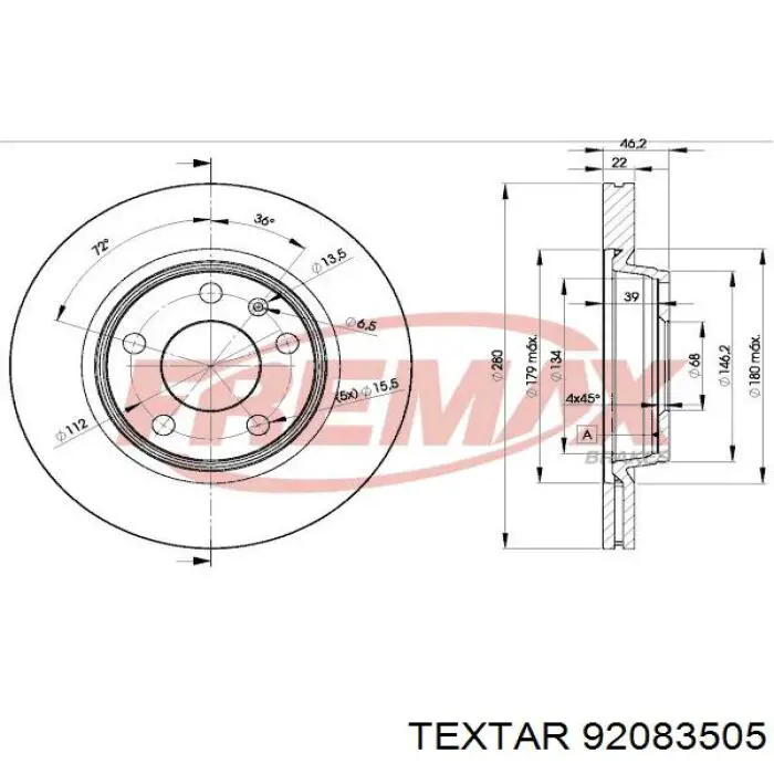 Купити 92083505 Textar Ротор гальмівний