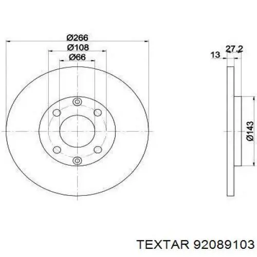 Гальмівні диски передні 92089103 Textar
