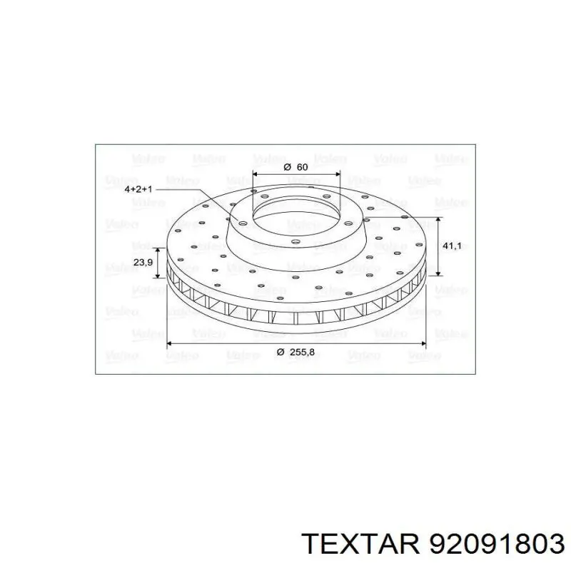 Диск гальмівний передній Textar 92091803