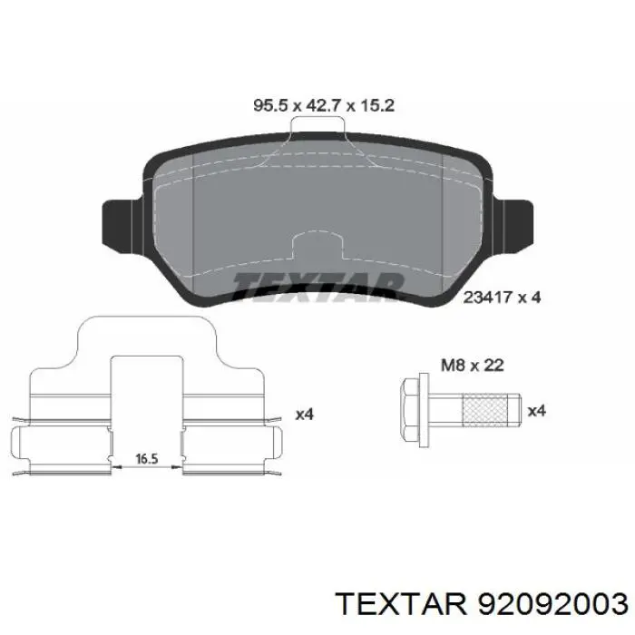 Задні дискові гальма Textar 92092003 ціна, від 19.52 USD